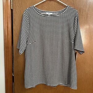 NWT Croft & Barrow Black/White Gingham Check Top XXL